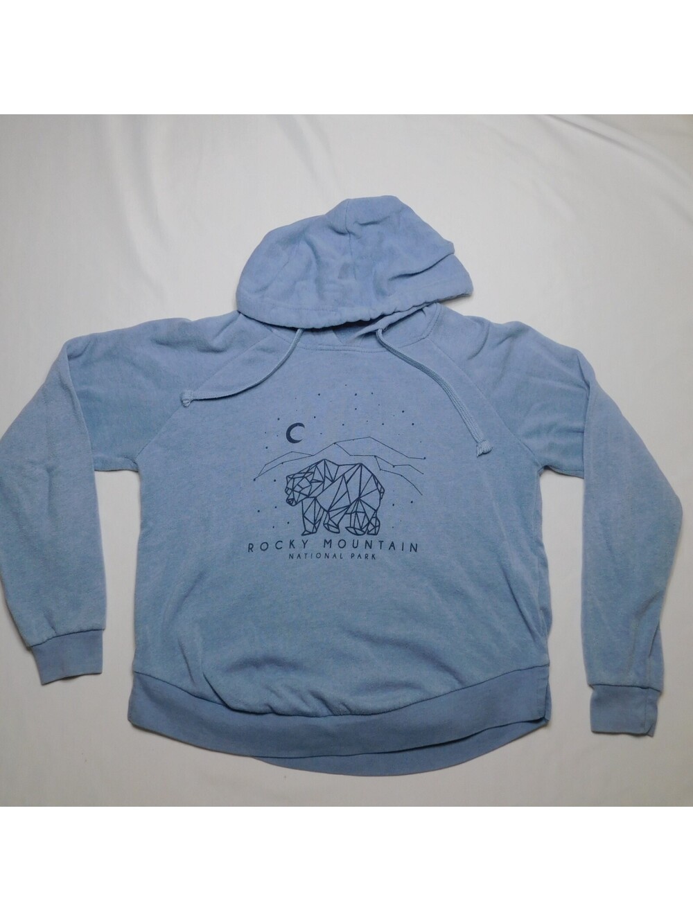 MV Sport Rocky Mountain National Park Hoodie Womens Small Blue Bear Pullover